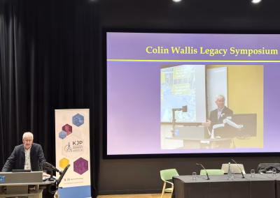 Photo of a speaker at a medical conference